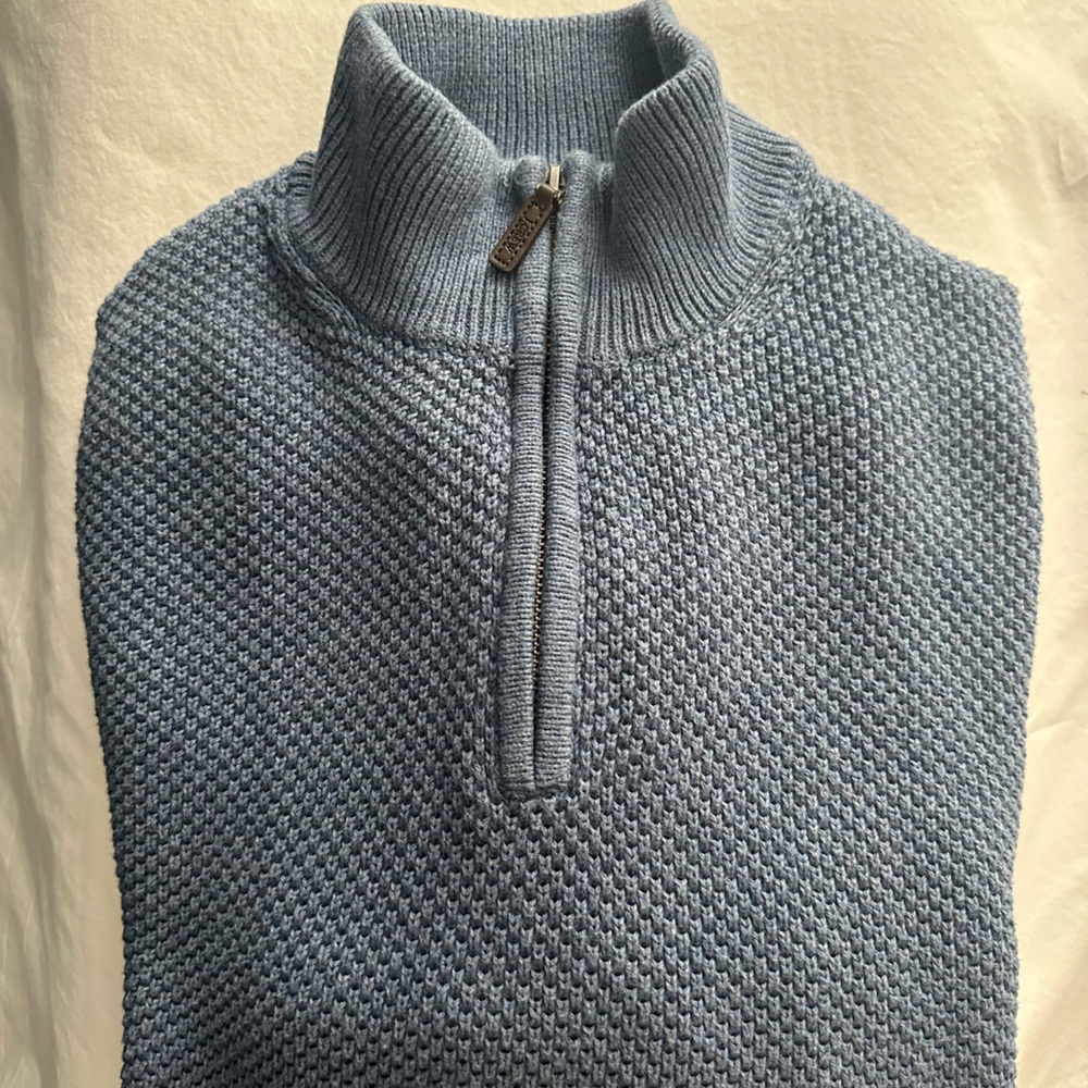 MOVING SALE! Must Go! JCrew Men’s Half-Zip Sweater sz M Blue EUC! $14 OBO